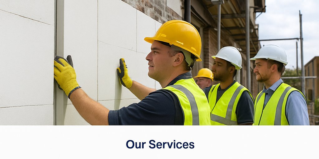 EWI Workers Installing External Wall Insulation