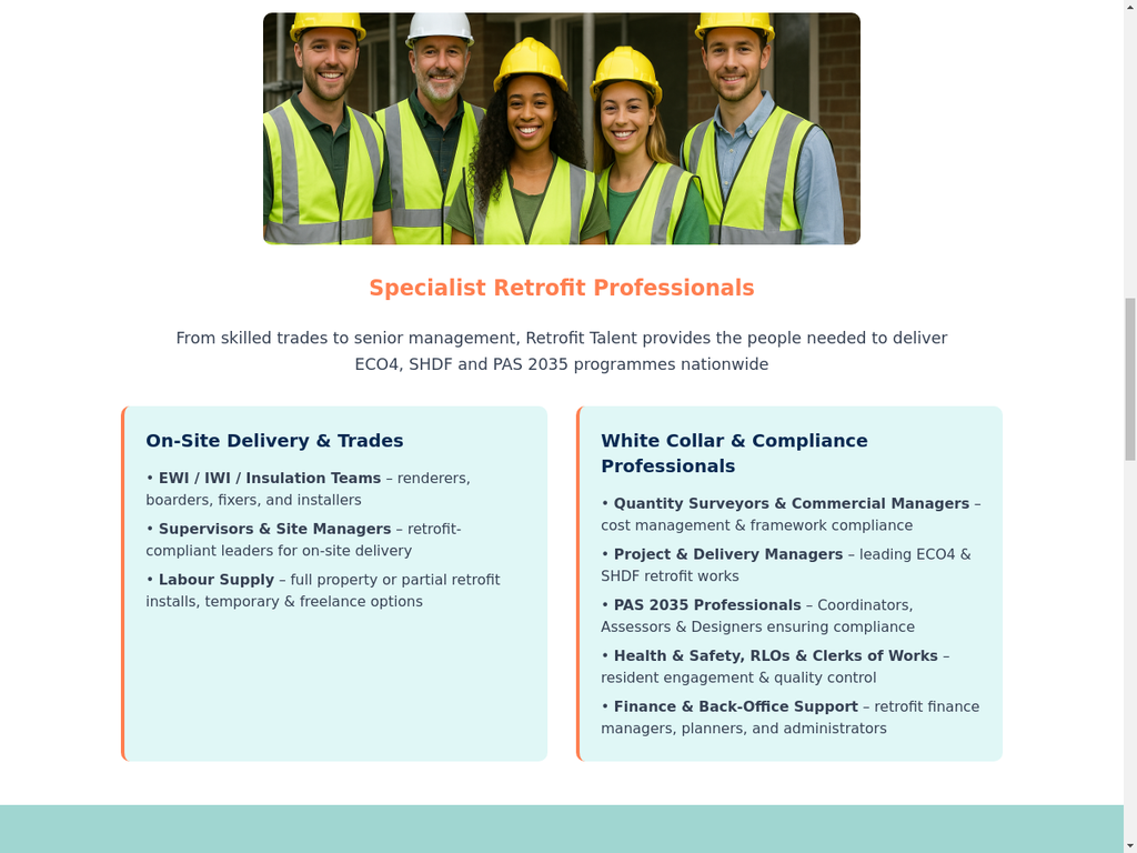 Retrofit professionals team