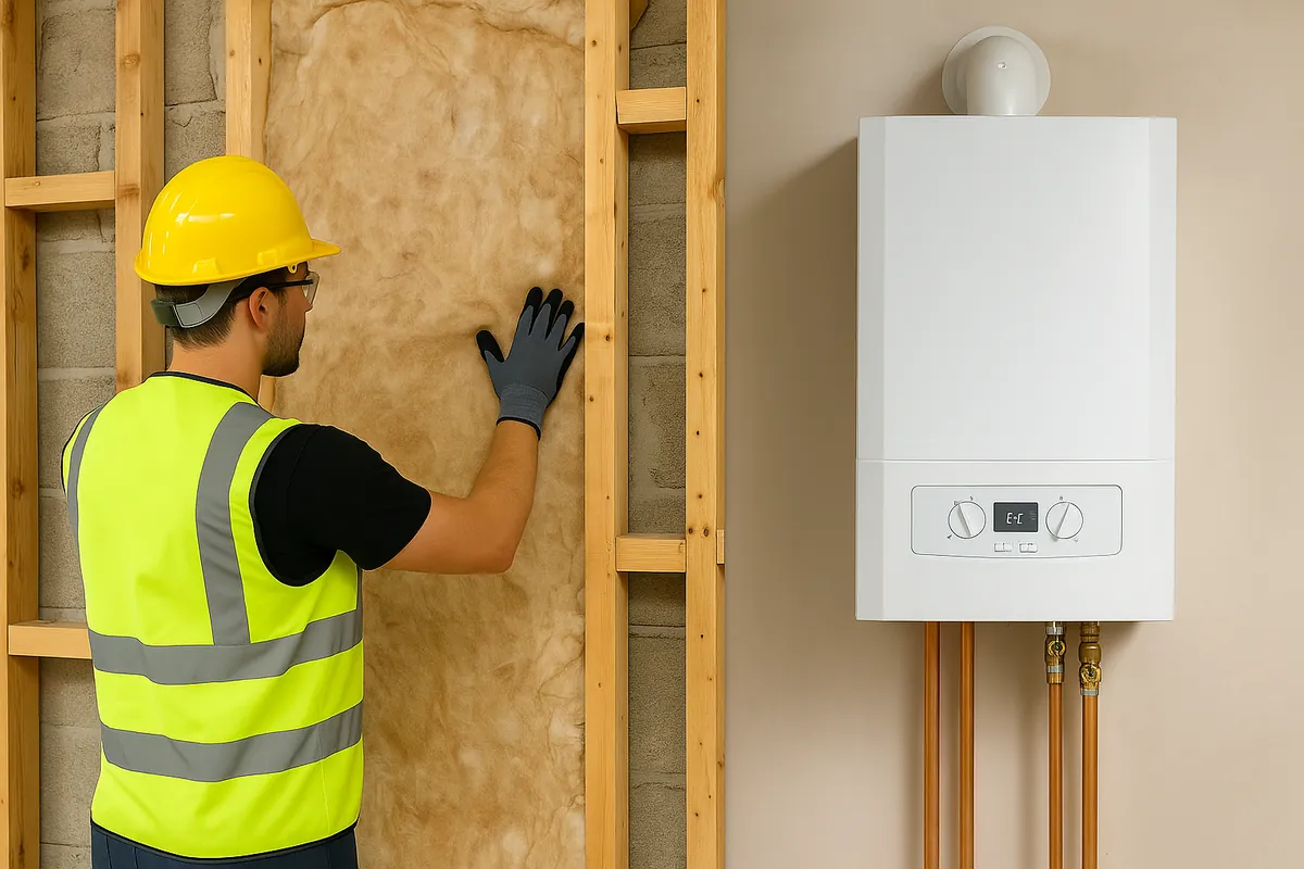 Retrofit professionals carrying out energy-efficiency work in South Wales homes under ECO4 and SHDF programmes