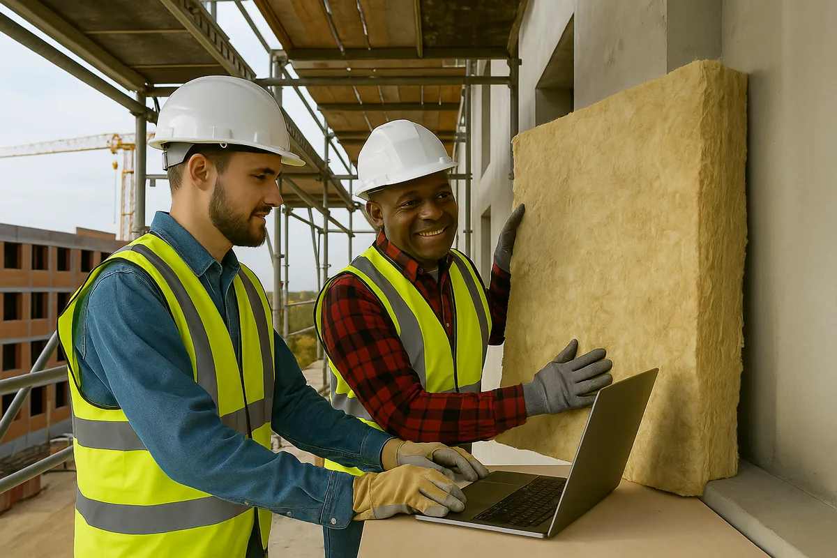Retrofit professionals installing fabric-first measures in a property in the Yorkshire and Humber region